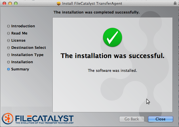 Finalizing Installation FileCatalyst TransferAgent macOS Installation Guide